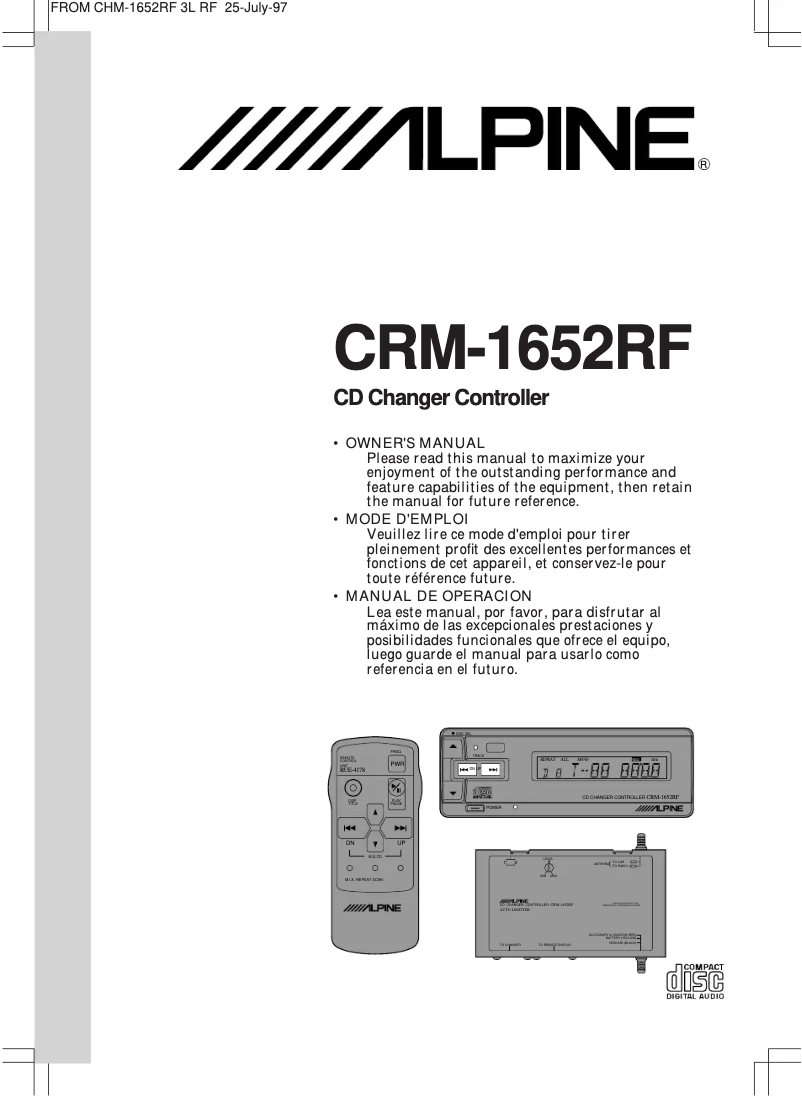 Page 1 of the manual User Manual Alpine CRM-1652RF