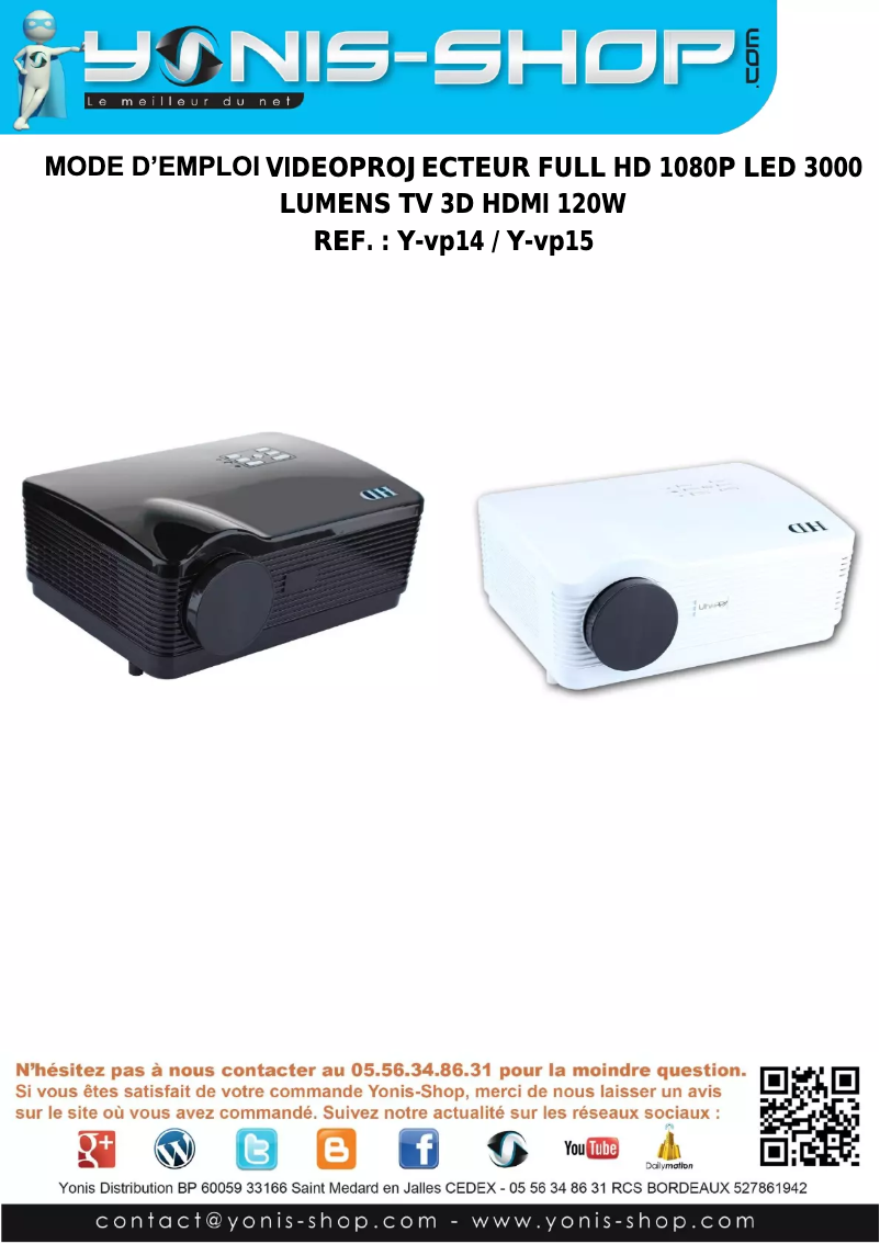 Page 1 of the manual User Manual Yonis Y-vp15