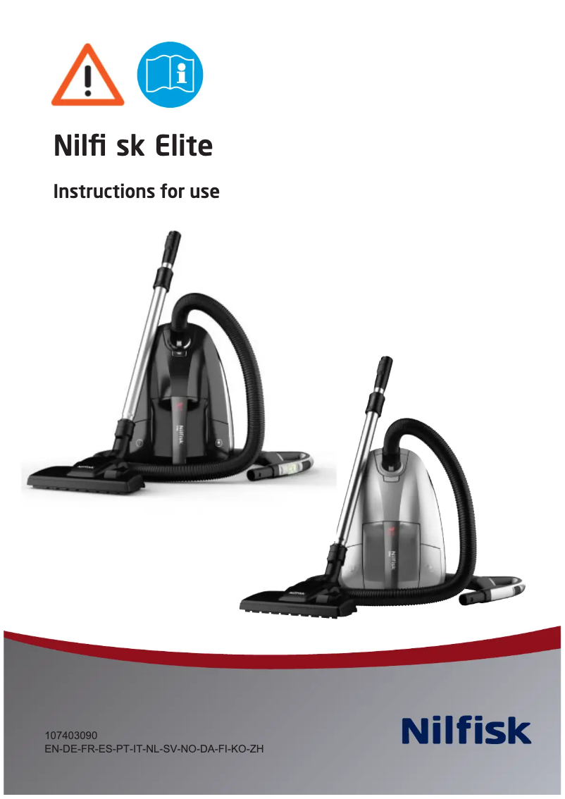 Page 1 of the manual User Manual Nilfisk Elite Energy Eco