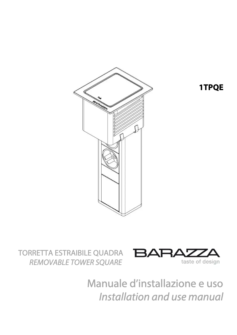 Page 1 of the manual User Manual Barazza 1TPQE
