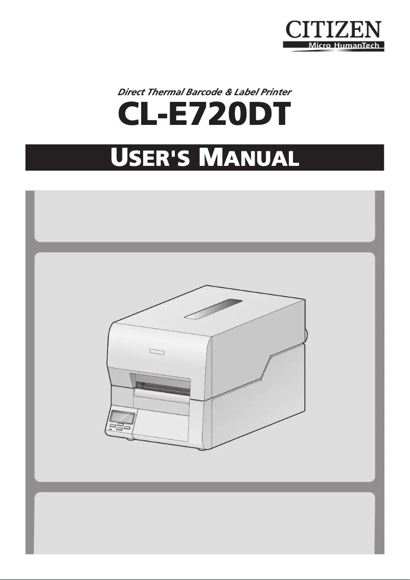 First page image of the manual for CL-E720DT
