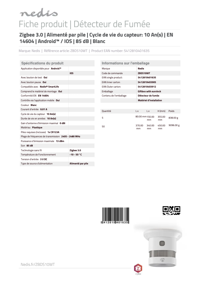 First page image of the manual for ZBDS10WT