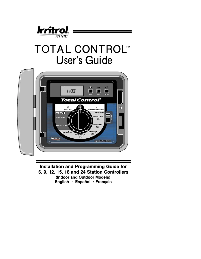 Page 1 of the manual User Manual Irritrol TC-24EX-R