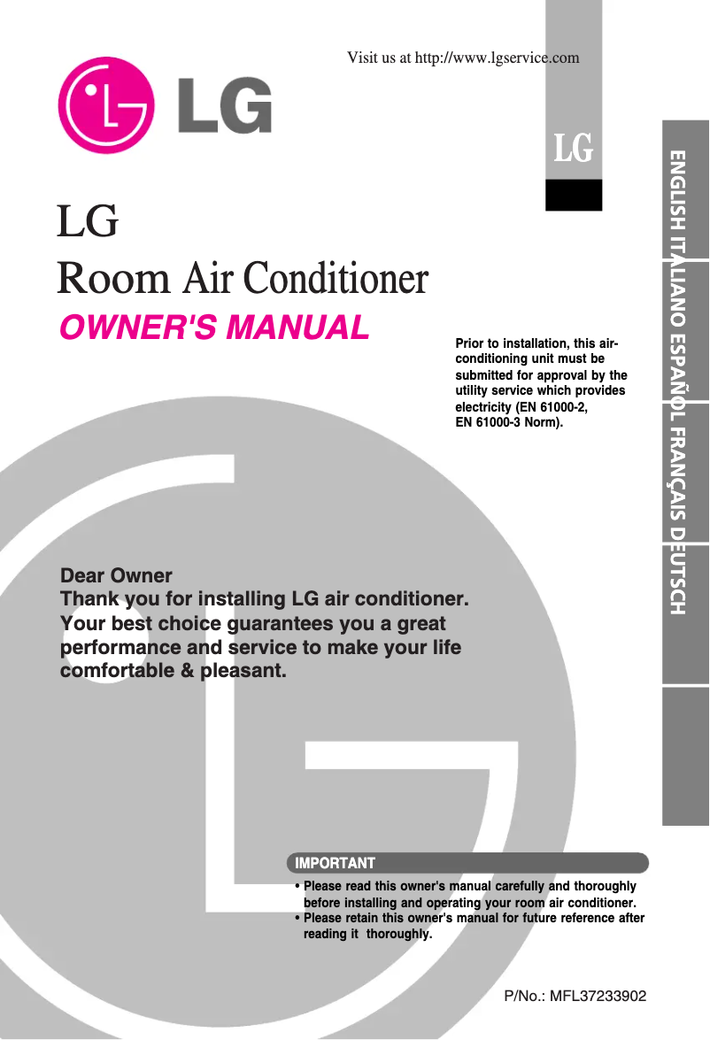 First page image of the manual for G09AHS