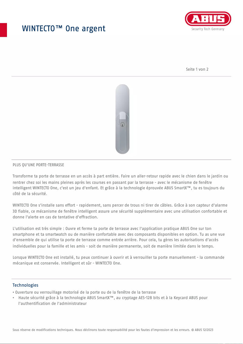 First page image of the manual for WINTECTO One