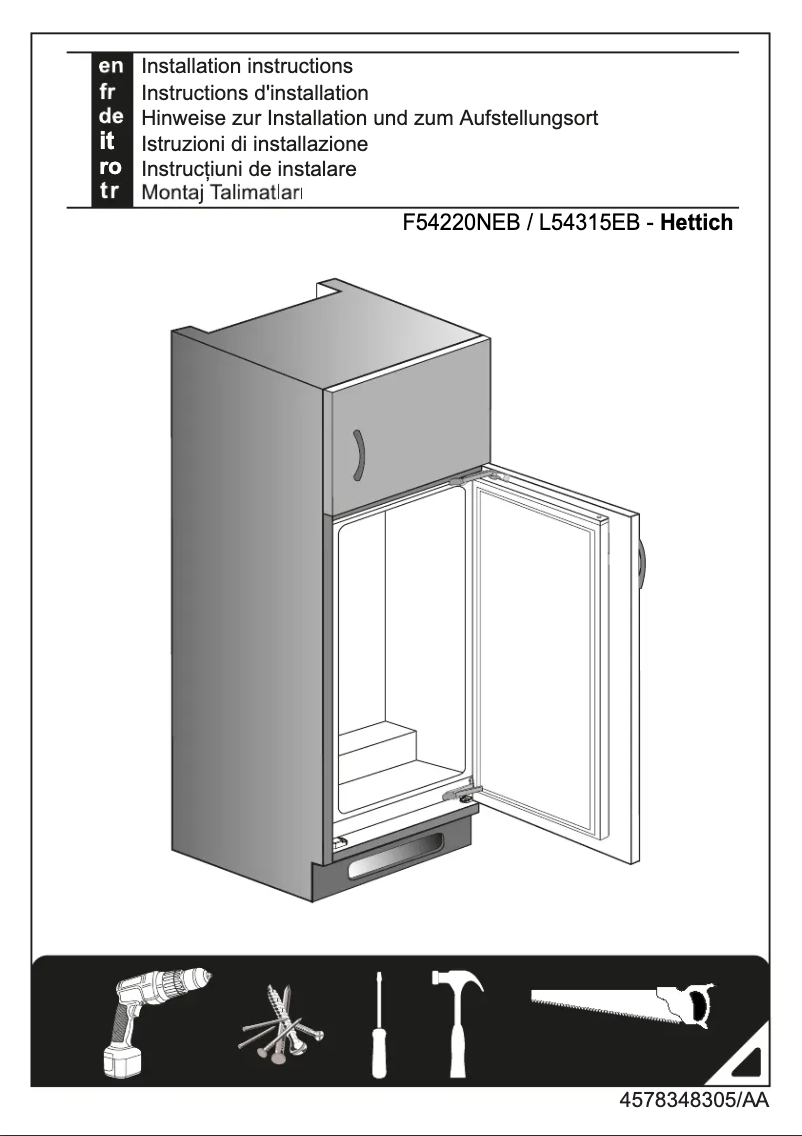 First page image of the manual for 7523820016