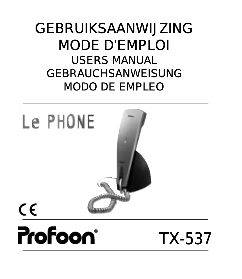 Page 1 of the manual User Manual Profoon TX-537