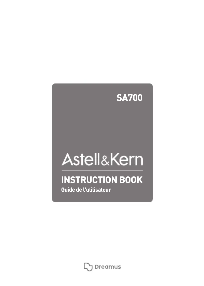 Image de la première page du manuel de l'appareil SA700