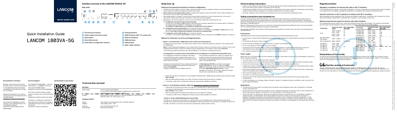 Image de la première page du manuel de l'appareil 1803VA-5G
