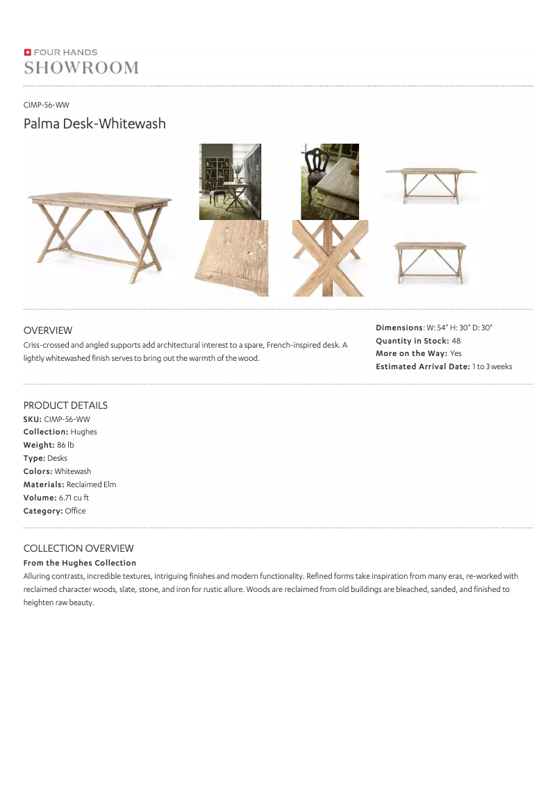 Page 1 of the manual User Manual Four Hands Hughes CIMP-56-WW