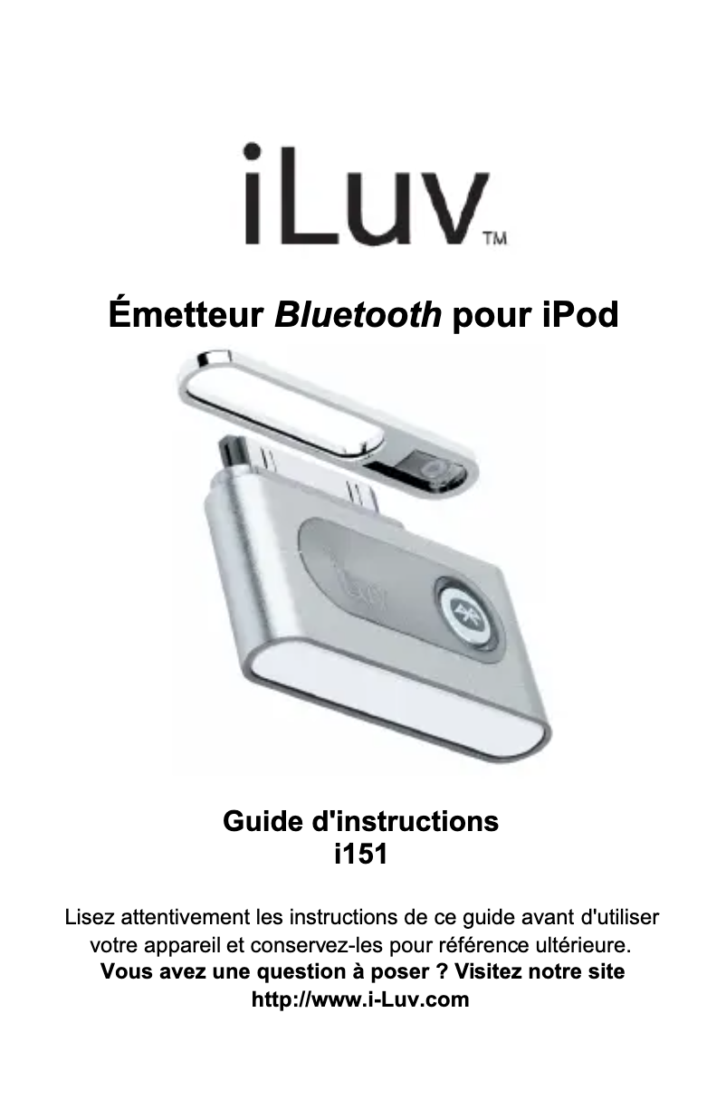 Page 1 of the manual User Manual iLuv i151