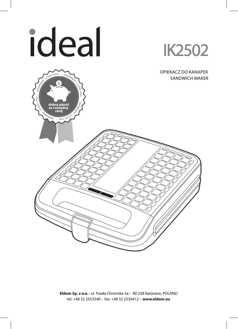First page image of the manual for IDEAL IK2502