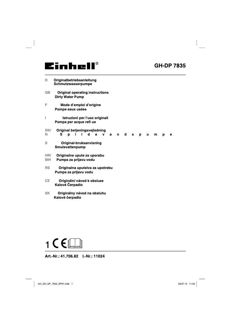 Page 1 of the manual User Manual Einhell GH-DP 7835