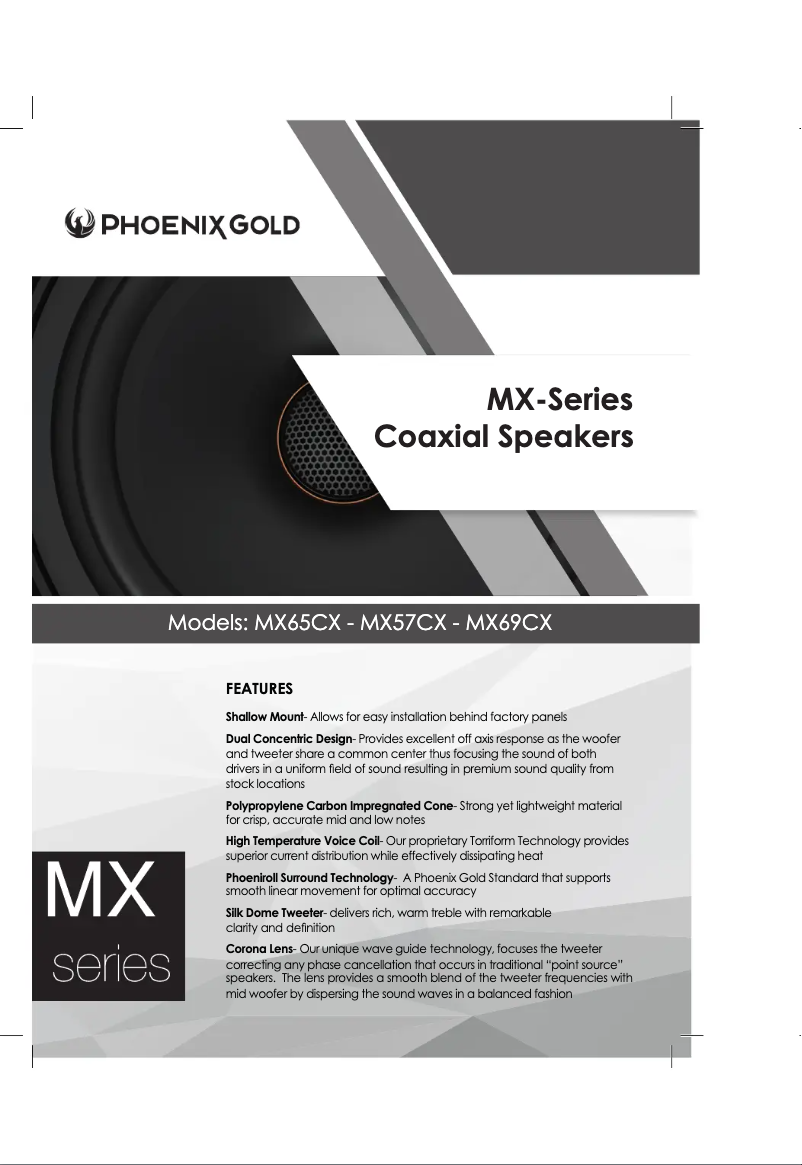 First page image of the manual for MX65CX