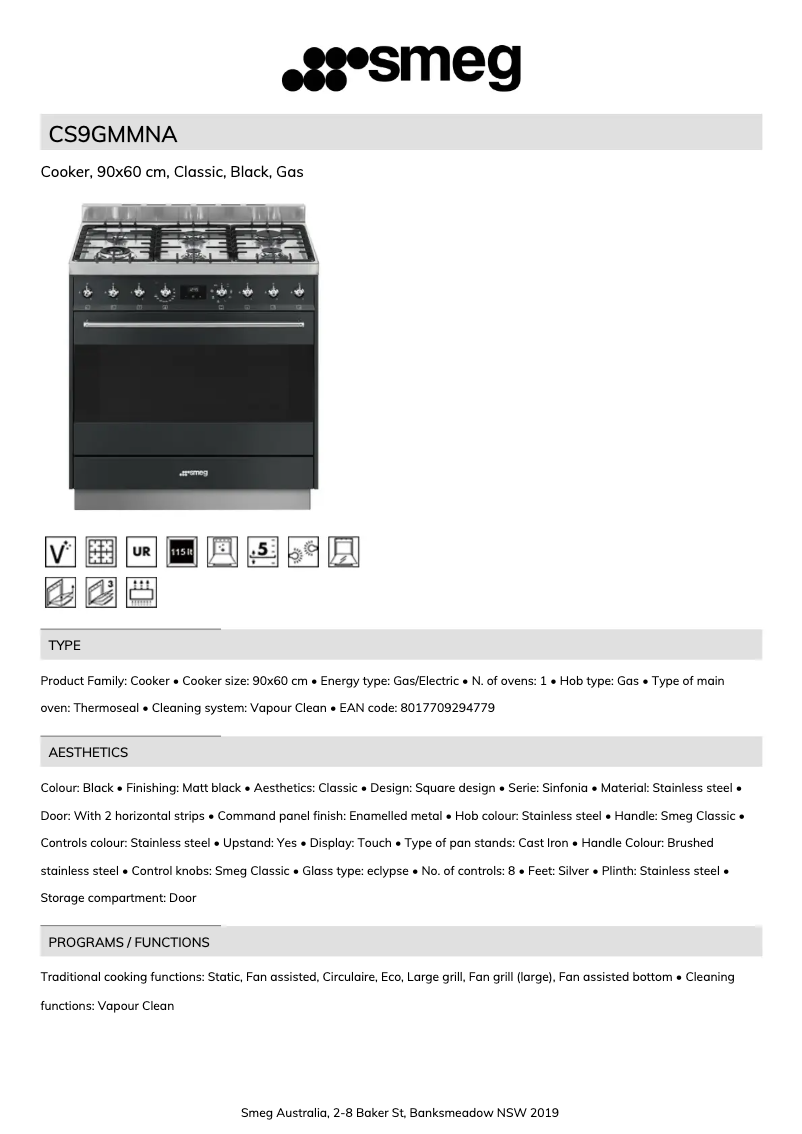 First page image of the manual for CS9GMMNA
