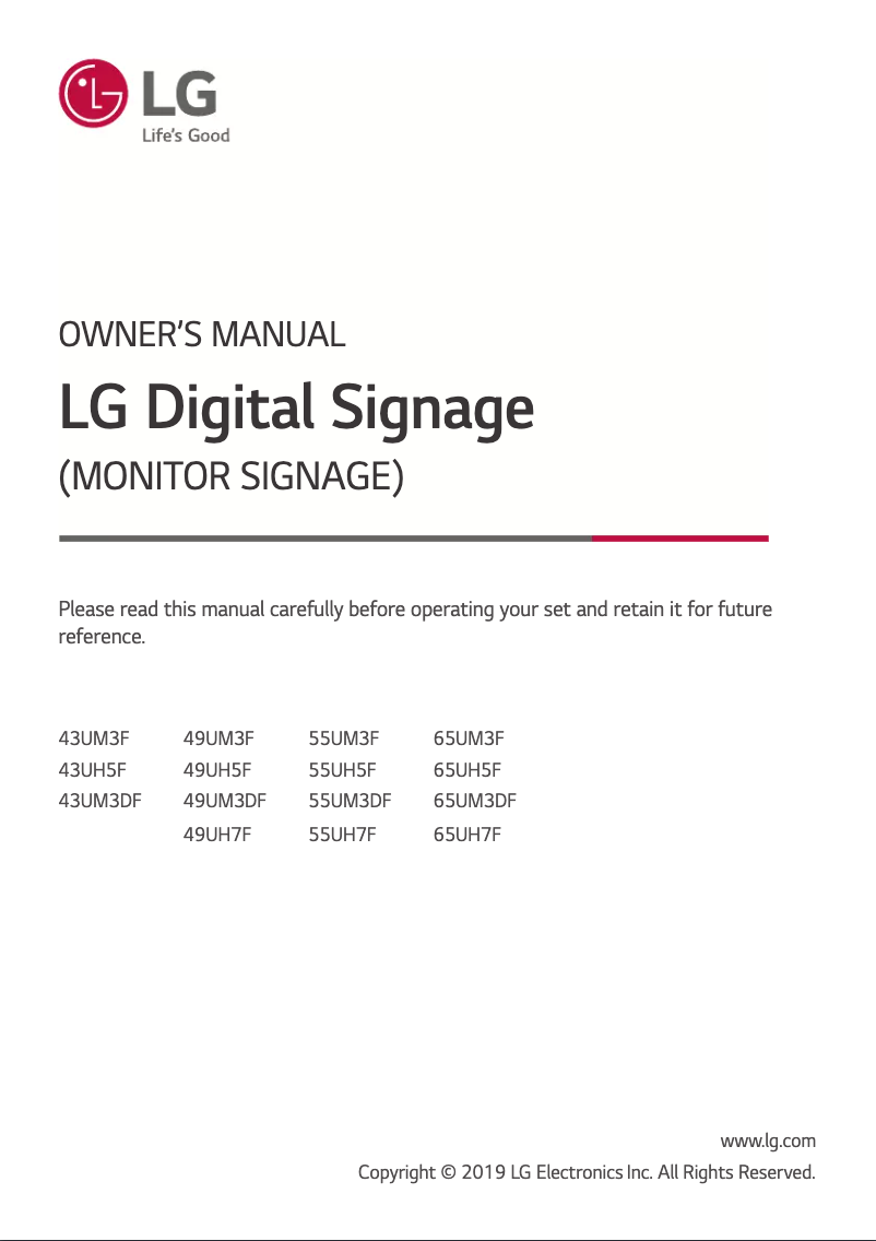 First page image of the manual for UM3DF