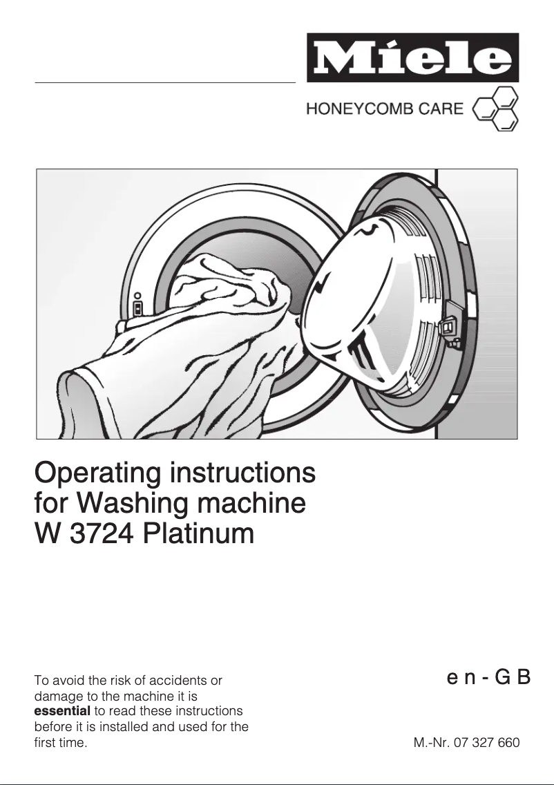 First page image of the manual for W 3724