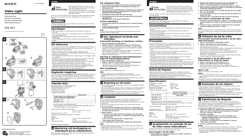 Page 1 of the manual User Manual Sony HVL-HL