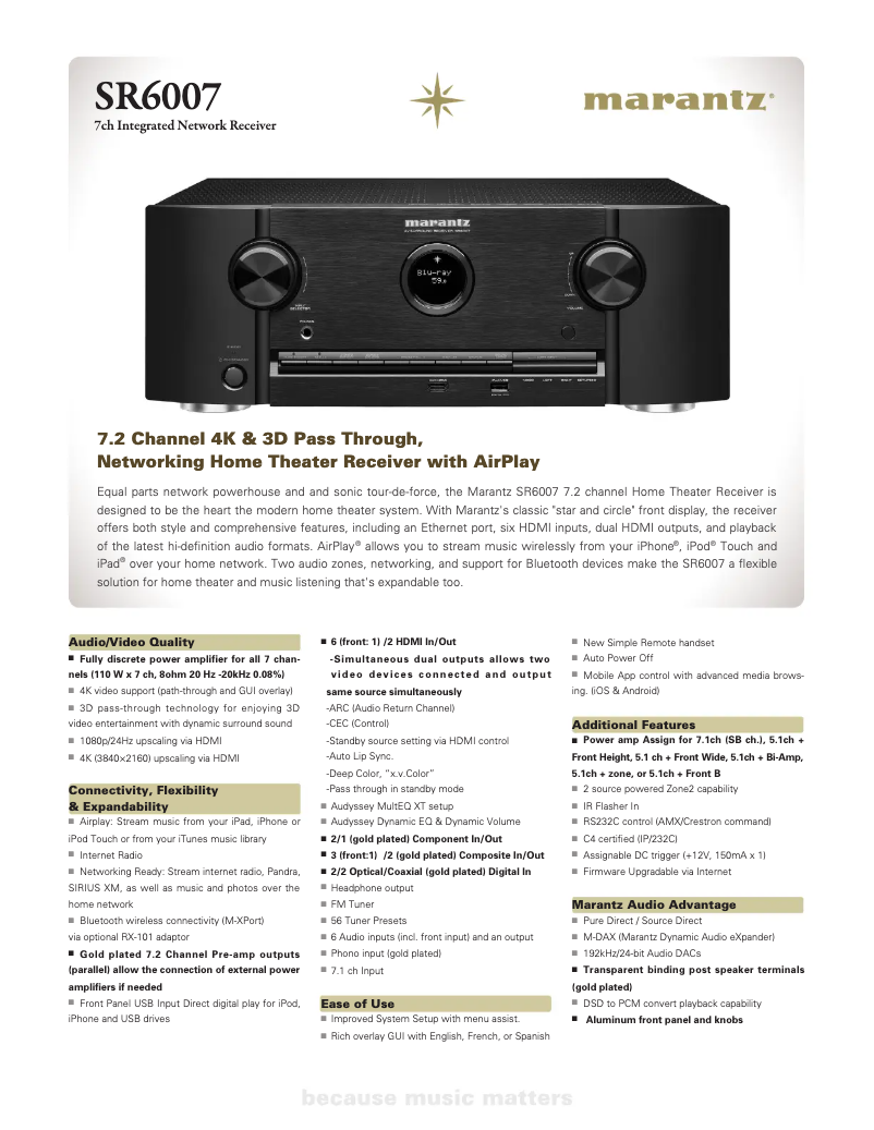 First page image of the manual for SR6007