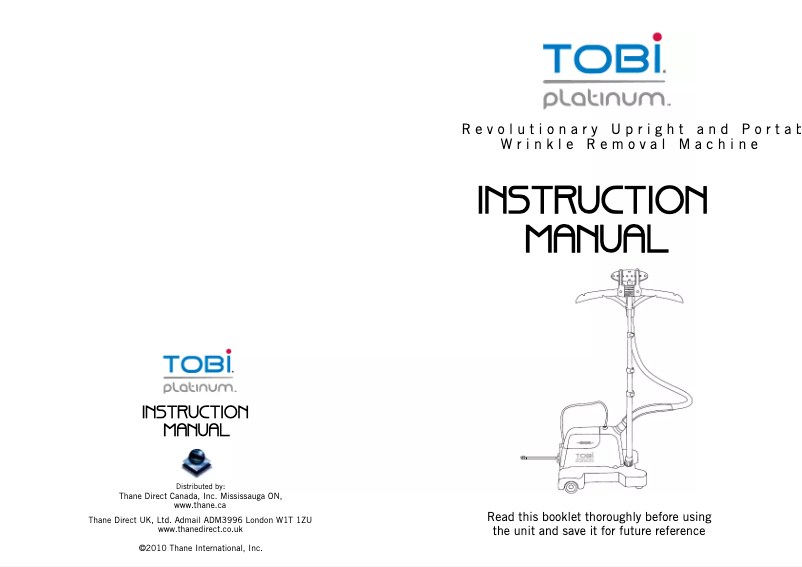 First page image of the manual for Tobi Platinum