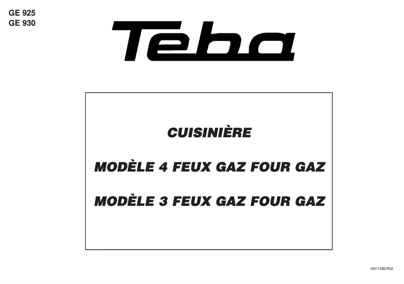 Page 1 of the manual User Manual Teba GE 930