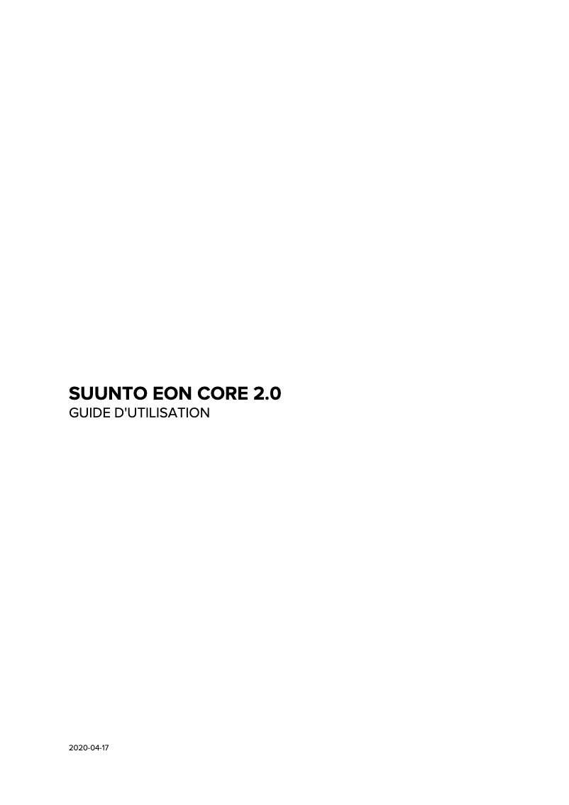 Page 1 of the manual User Manual Suunto EON Core