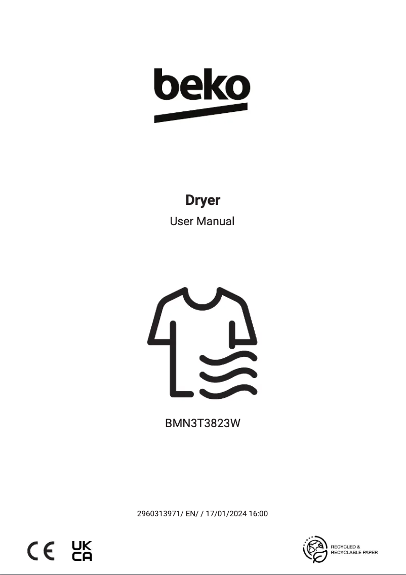 Page 1 of the manual User Manual Beko BMN3T3823W