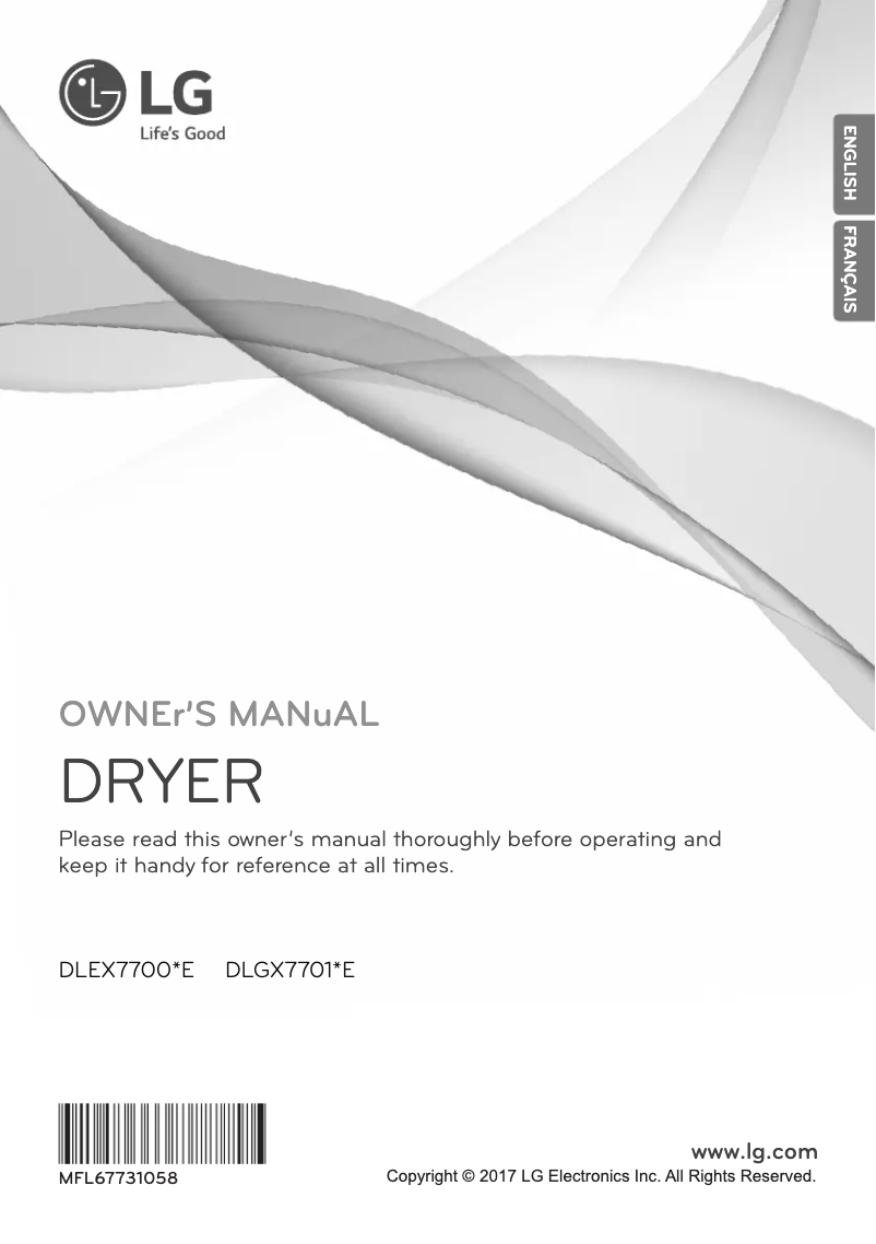 Page 1 of the manual User Manual LG DLEX7700VE