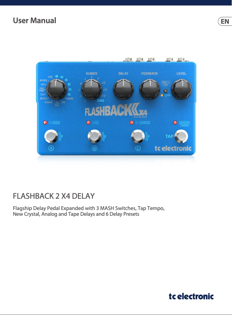 First page image of the manual for tc Flashback 2 X4 Delay