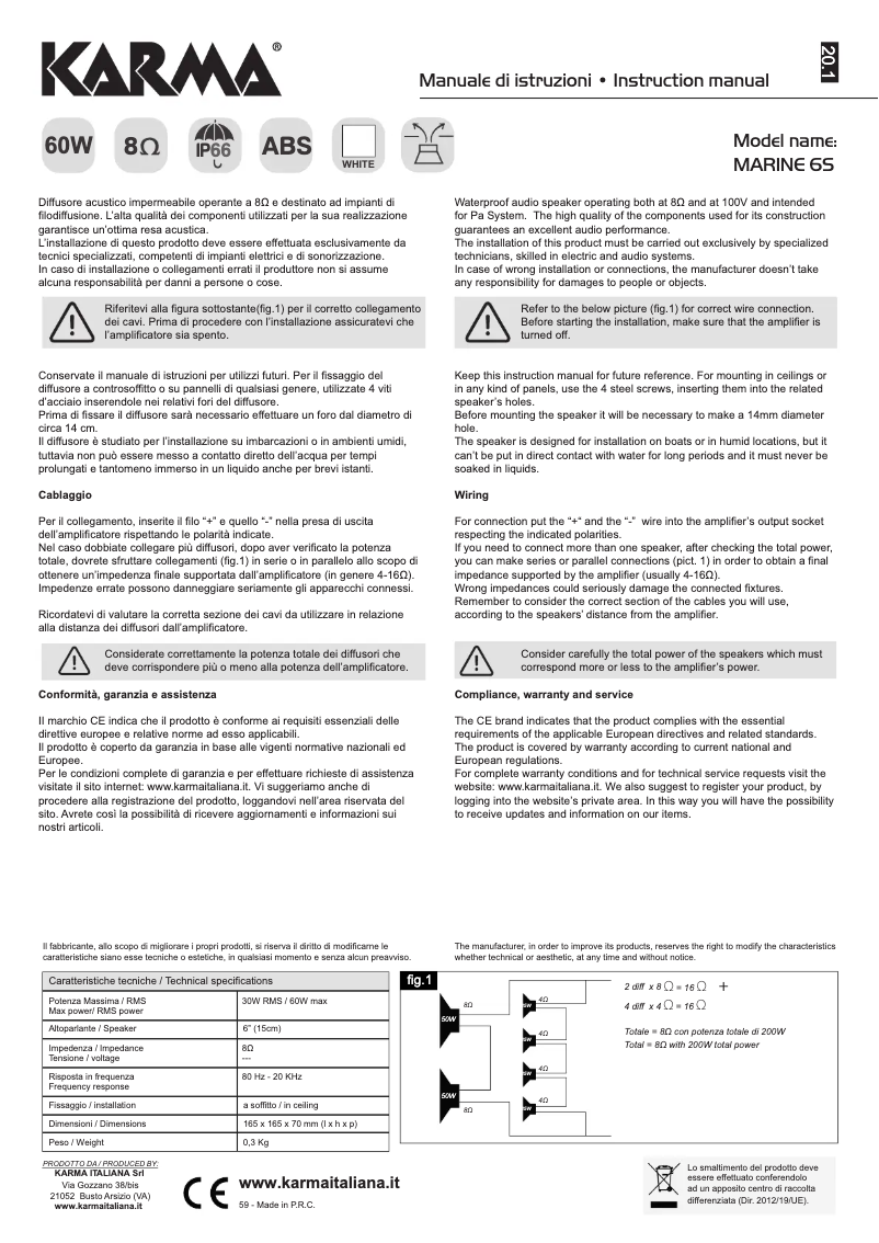 Page 1 of the manual User Manual Glemm MARINE 6S
