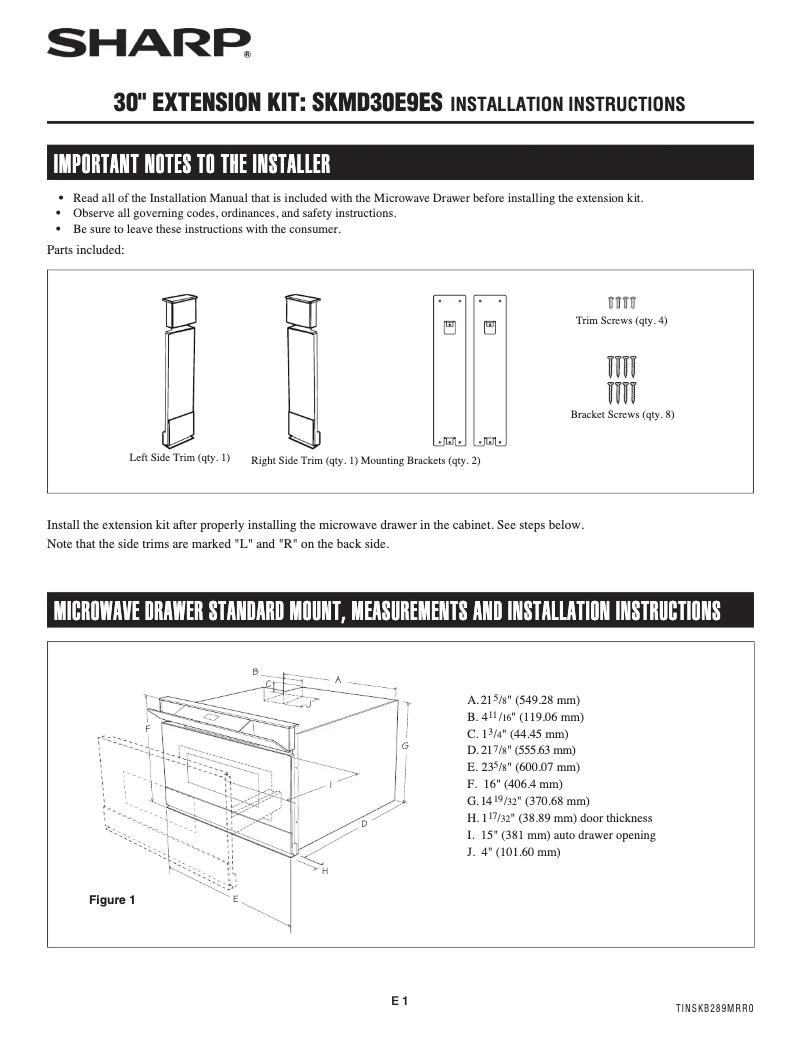 First page image of the manual for SMD2489ES