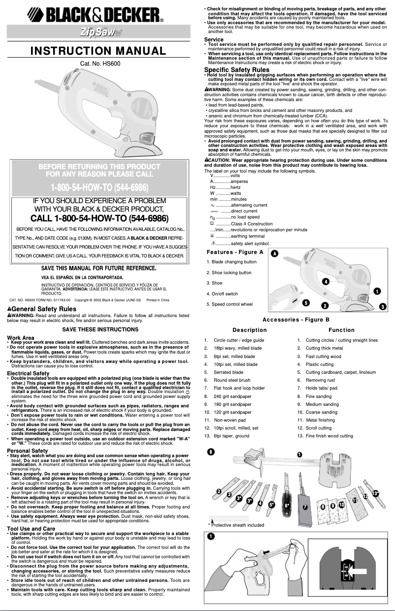 First page image of the manual for HS600K