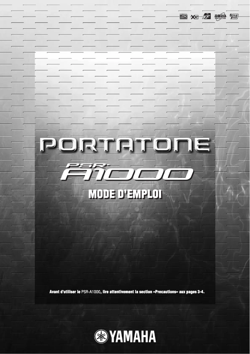 First page image of the manual for PSR-A1000