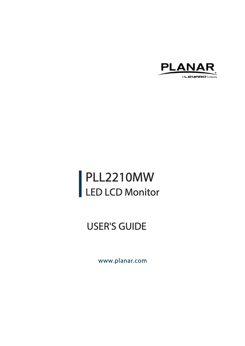 First page image of the manual for PLL2210MW