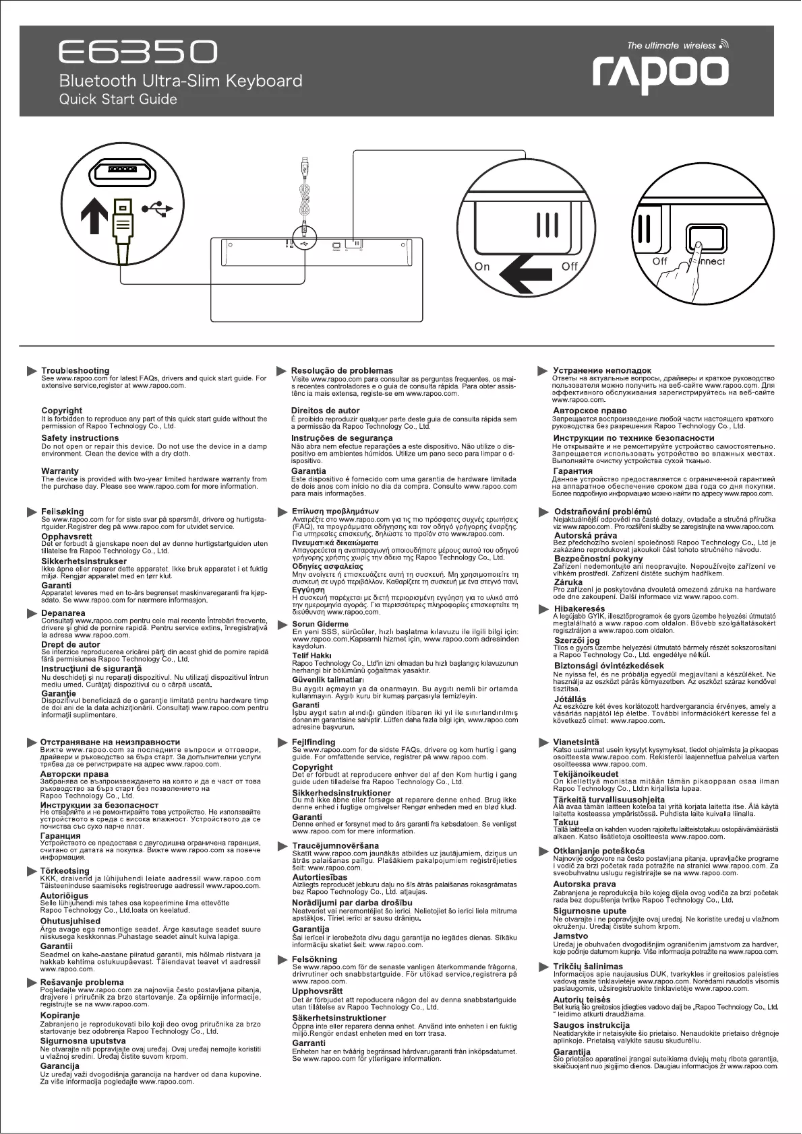 Page 1 of the manual User Manual Rapoo E6350