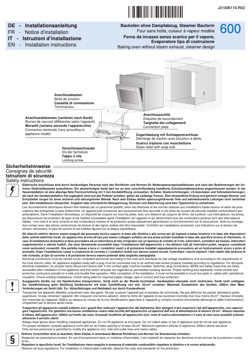 First page image of the manual for Combair SLP 60