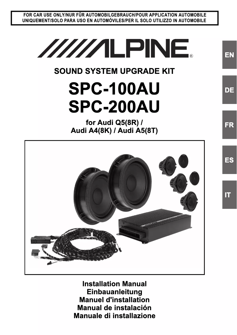 First page image of the manual for SPC-100AU