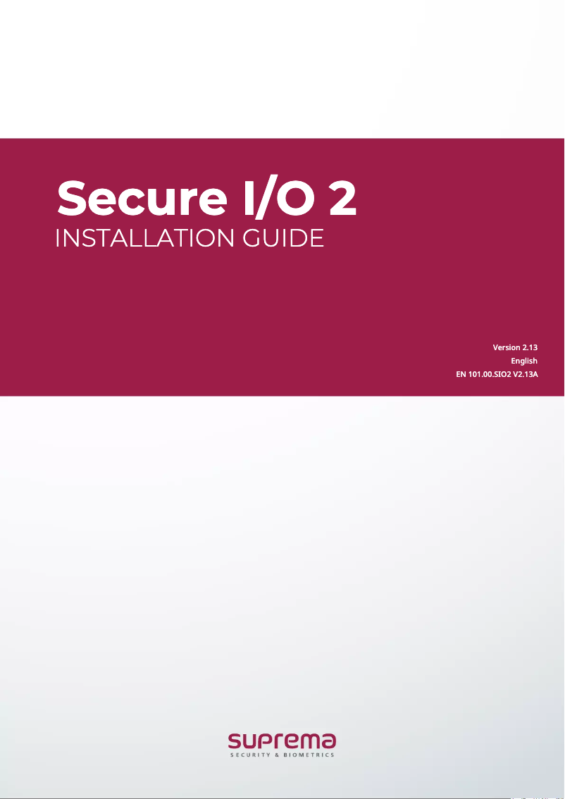 First page image of the manual for Secure I/O 2