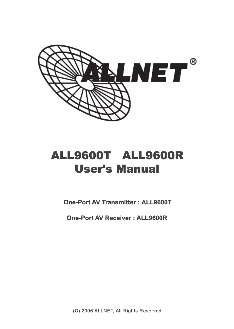 Page 1 of the manual User Manual Allnet ALL9600