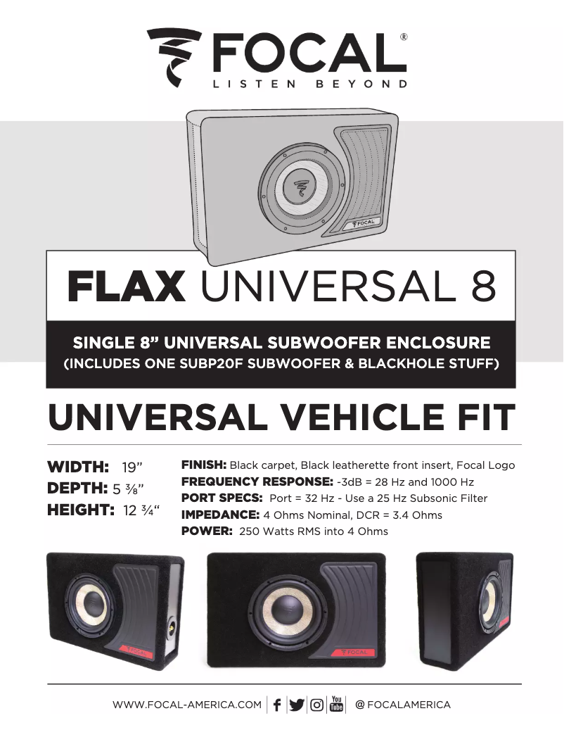 First page image of the manual for FLAX Universal 8