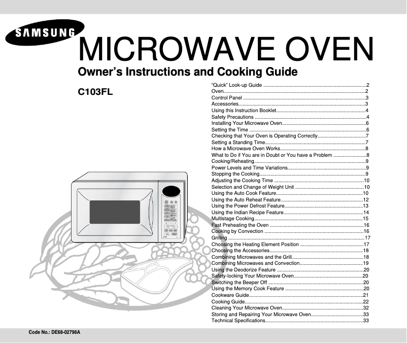 First page image of the manual for C103FL