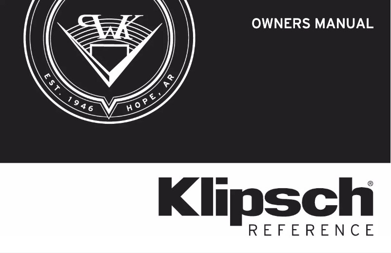 Page 1 of the manual User Manual Klipsch Reference R-41-SA