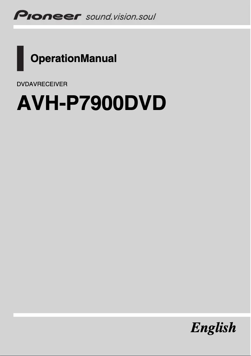 Page 1 of the manual User Manual Pioneer AVH-P7900DVD