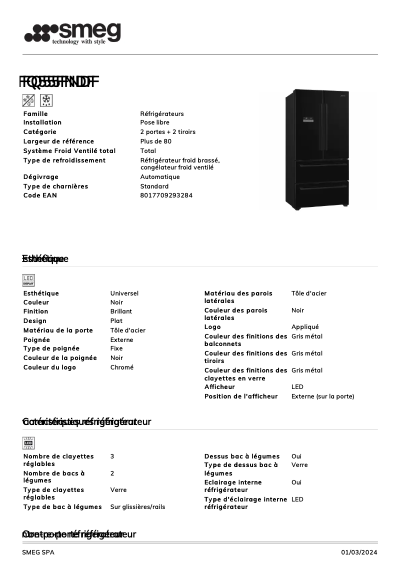 First page image of the manual for FQ55FNDF