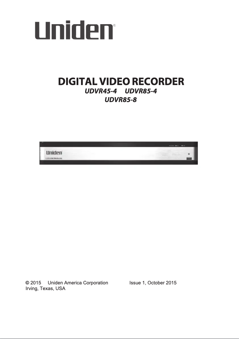 First page image of the manual for UDVR45-4