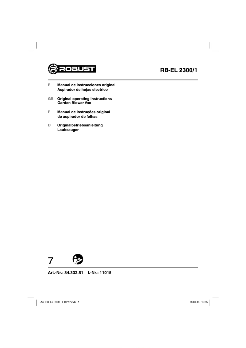 Page 1 of the manual User Manual Robust RB-EL 2300/1