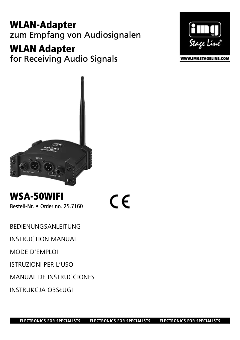 First page image of the manual for WSA-50WIFI