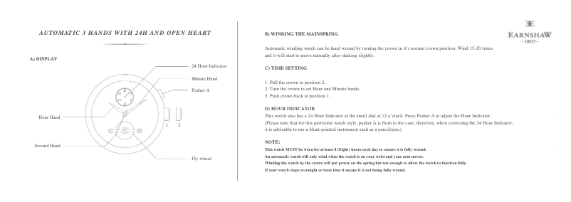 Page 1 of the manual User Manual Earnshaw Westminster ES-8042-03