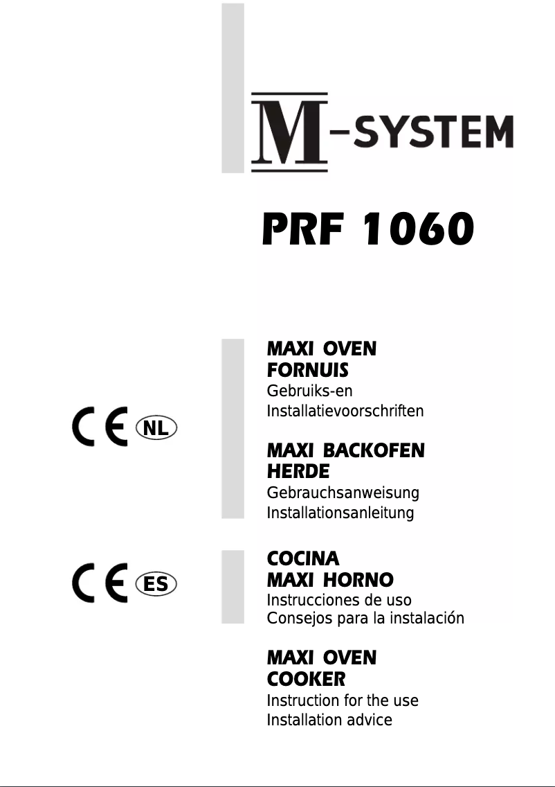 First page image of the manual for PRF-1060