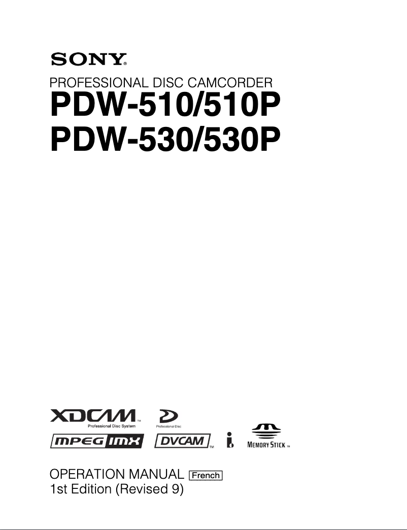 Page 1 of the manual User Manual Sony PDW-510P
